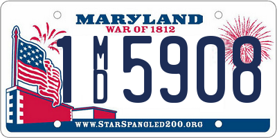 MD license plate 1MD5908