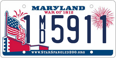 MD license plate 1MD5911