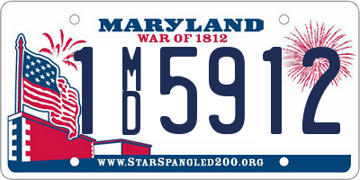 MD license plate 1MD5912