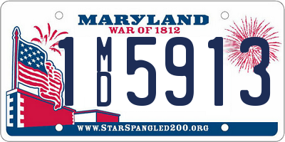 MD license plate 1MD5913