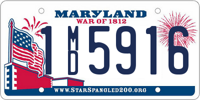 MD license plate 1MD5916