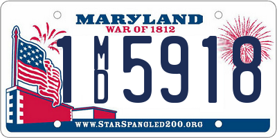 MD license plate 1MD5918