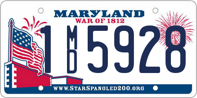 MD license plate 1MD5928