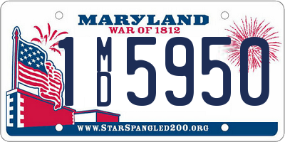 MD license plate 1MD5950