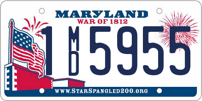 MD license plate 1MD5955