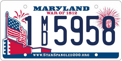 MD license plate 1MD5958
