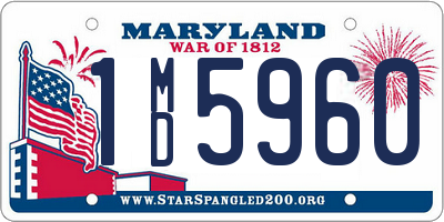 MD license plate 1MD5960