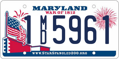 MD license plate 1MD5961