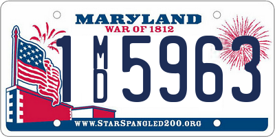 MD license plate 1MD5963