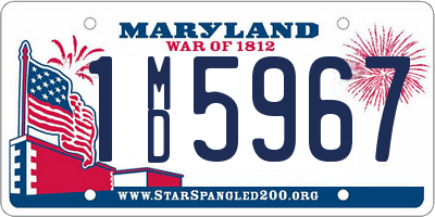 MD license plate 1MD5967