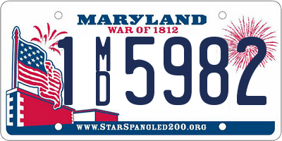 MD license plate 1MD5982