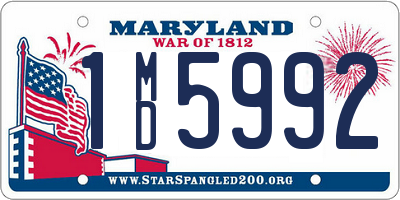 MD license plate 1MD5992