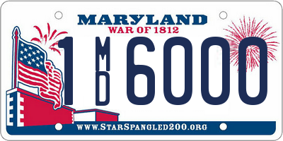 MD license plate 1MD6000
