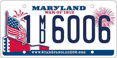 MD license plate 1MD6006