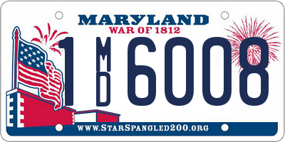 MD license plate 1MD6008