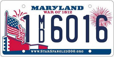 MD license plate 1MD6016