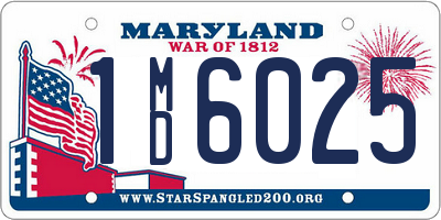 MD license plate 1MD6025