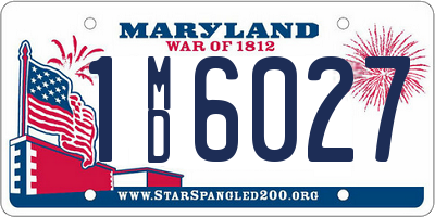 MD license plate 1MD6027