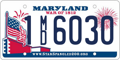 MD license plate 1MD6030