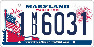 MD license plate 1MD6031