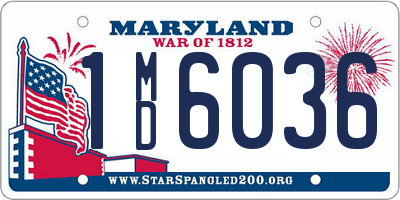 MD license plate 1MD6036