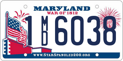 MD license plate 1MD6038