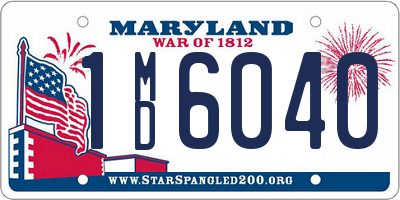 MD license plate 1MD6040