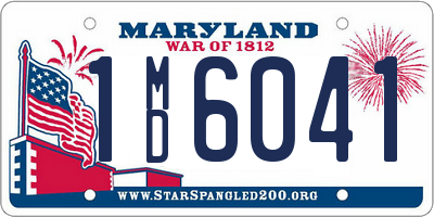 MD license plate 1MD6041