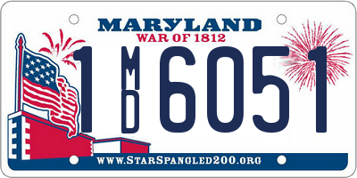 MD license plate 1MD6051