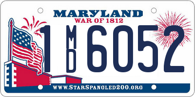 MD license plate 1MD6052