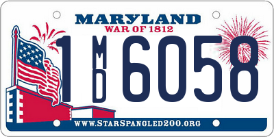 MD license plate 1MD6058