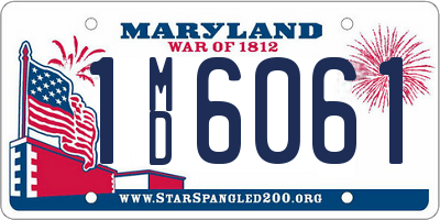 MD license plate 1MD6061