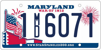 MD license plate 1MD6071