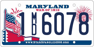 MD license plate 1MD6078