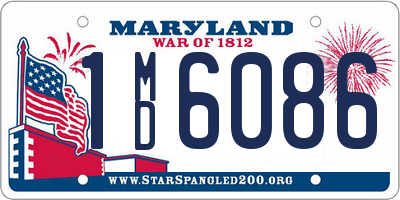 MD license plate 1MD6086