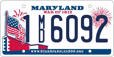 MD license plate 1MD6092