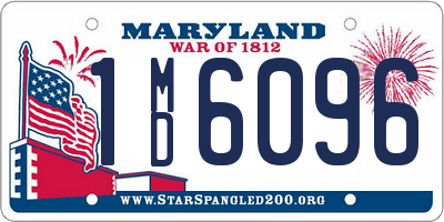 MD license plate 1MD6096