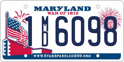 MD license plate 1MD6098