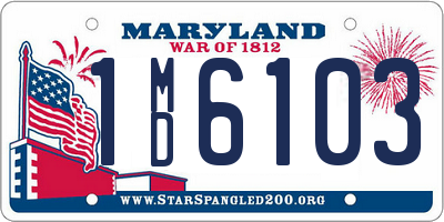 MD license plate 1MD6103