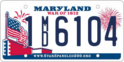 MD license plate 1MD6104