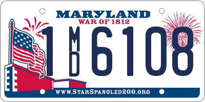 MD license plate 1MD6108