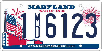 MD license plate 1MD6123