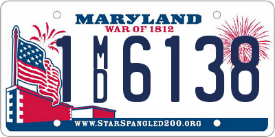 MD license plate 1MD6138