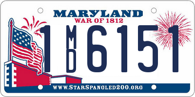 MD license plate 1MD6151