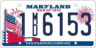 MD license plate 1MD6153