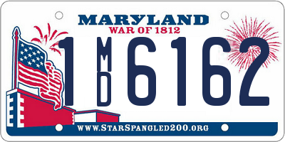 MD license plate 1MD6162