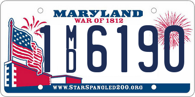 MD license plate 1MD6190