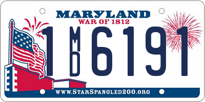 MD license plate 1MD6191