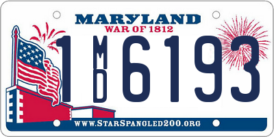 MD license plate 1MD6193