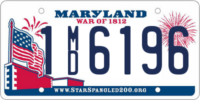 MD license plate 1MD6196